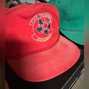 Vintage Texas State Troopers Association Red Embroidered Cap